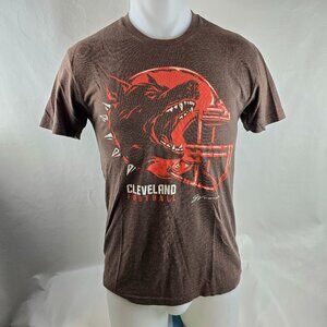 Cleveland Browns T Shirt Men Small Brown GV Art Football Dawg Pound Short Sleeve